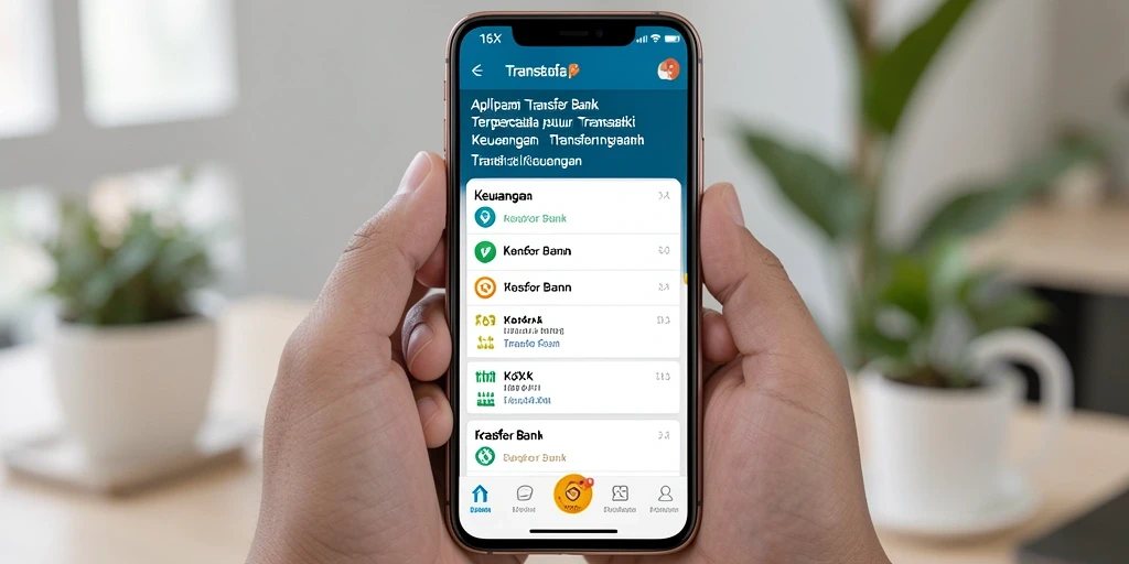 Tampilan antarmuka aplikasi Transfer Bank 116X yang sederhana dan intuitif.