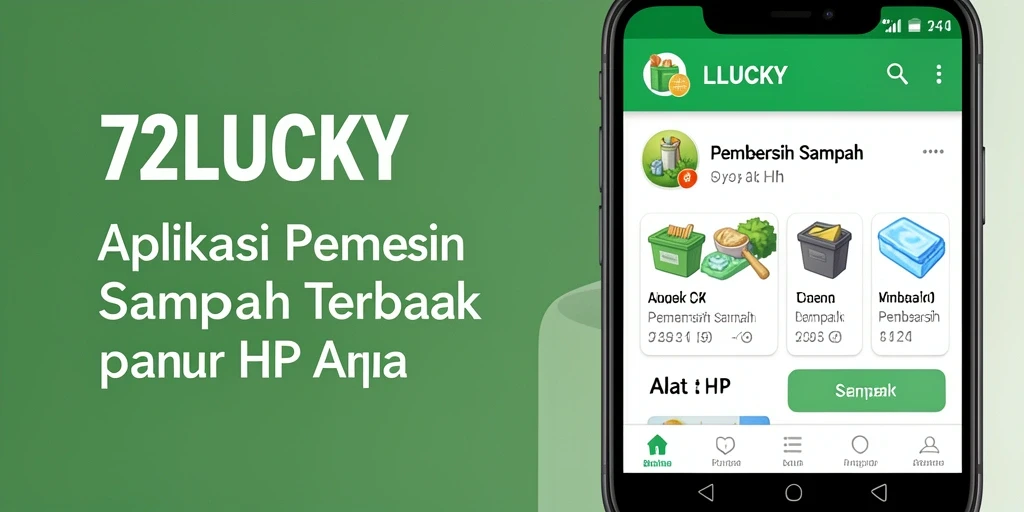 Tampilan antarmuka aplikasi 72LUCKY untuk pembersihan sampah.