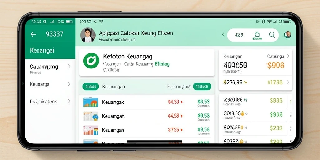 Tampilan antarmuka aplikasi Catatan Keuangan 93337 yang intuitif dan menarik.