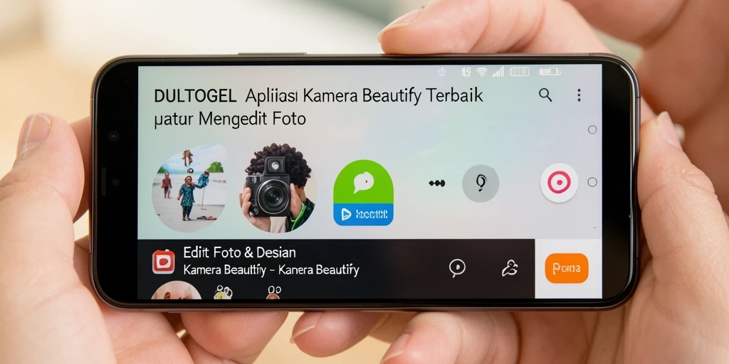 Antarmuka DULTOGEL dengan berbagai fitur Kamera Beautify.