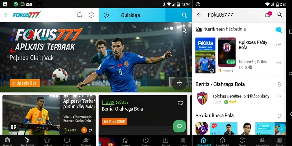 Antarmuka pengguna FOKUS777 menampilkan berita olahraga bola terkini.