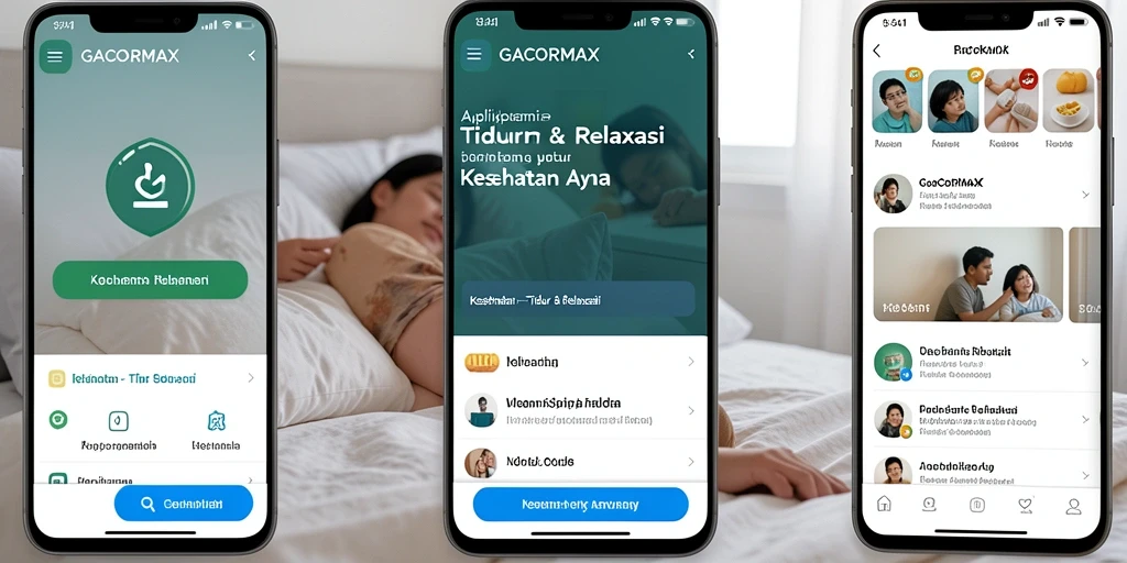 Antarmuka intuitif GACORMAX untuk relaksasi dan tidur yang nyaman.