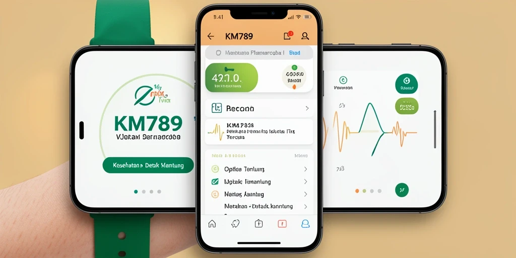 Antarmuka pengguna aplikasi Detak Jantung KM789 yang intuitif dan informatif.