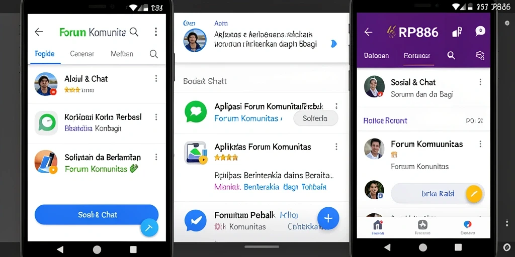 Antarmuka pengguna RP886 yang menarik dengan fungsi Forum Komunitas.